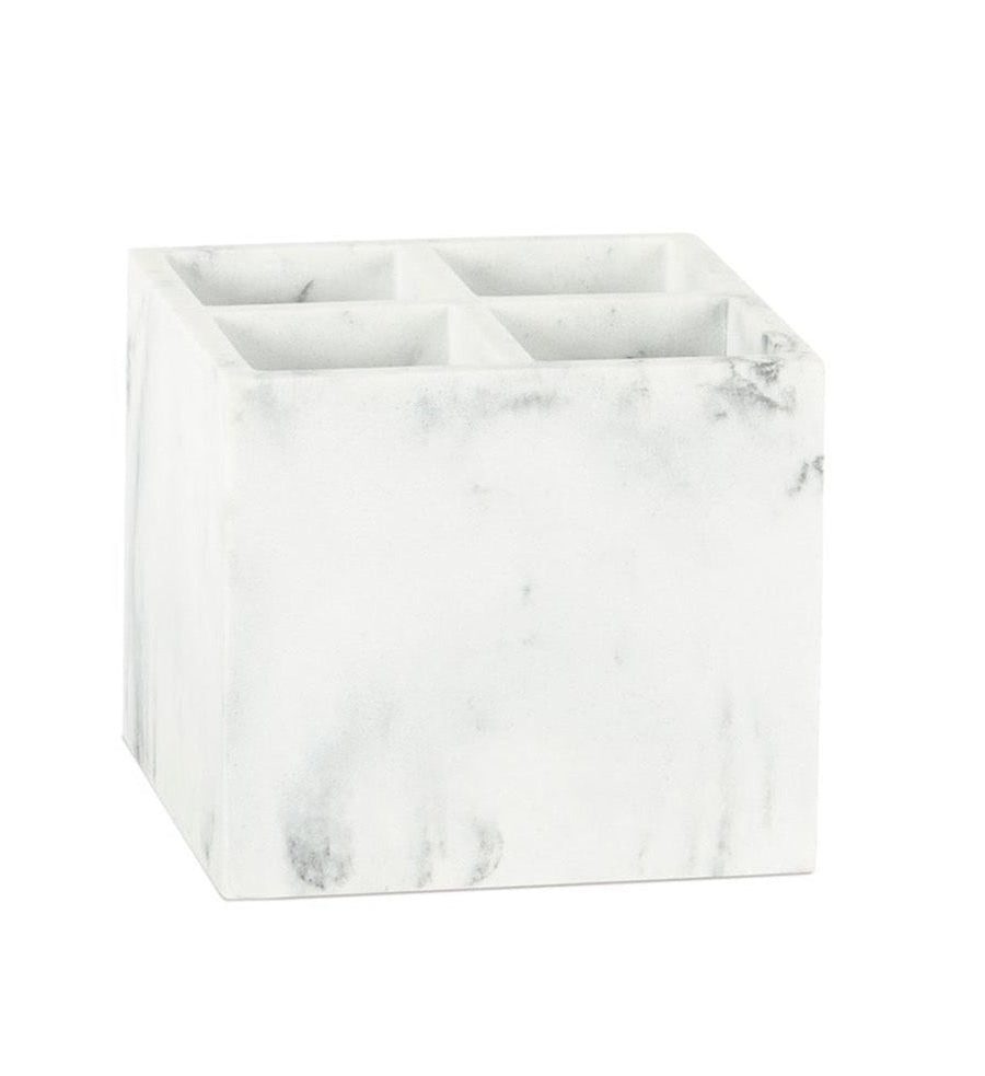 Quadratischer Organizer Marmor weiß