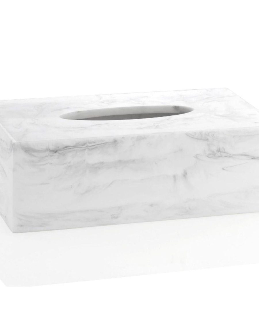 Taschentuchbox Marmor weiß