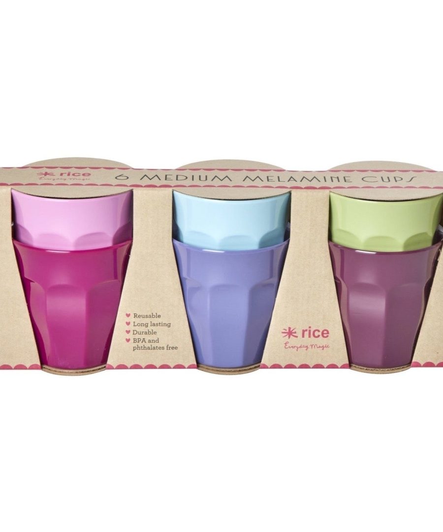 Melamin Becher Mehrfarbig 6er-Set