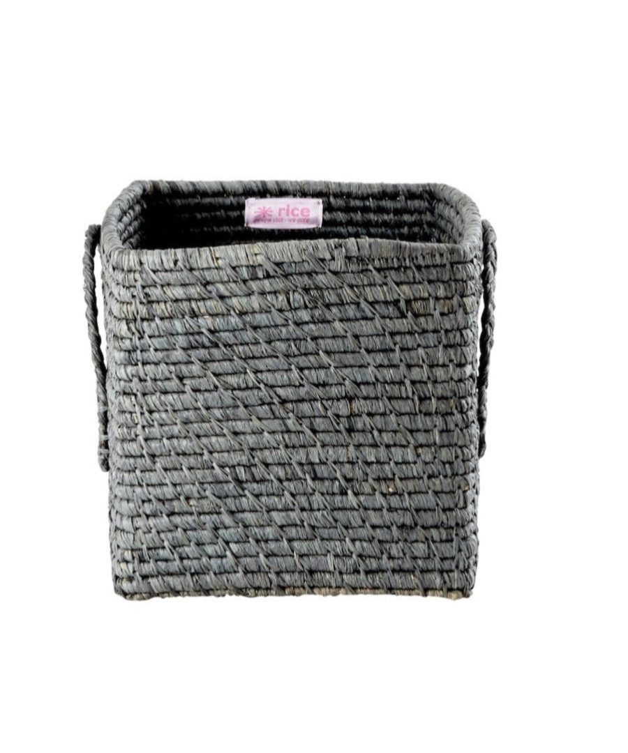 Raffia Aufbewahrungskorb Dark Grey-Small