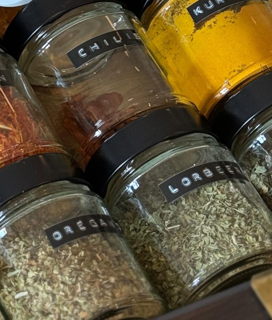 Gewürzglas 6er- Set L Deckel matt